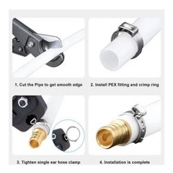 100 Pieces 1 Inch PEX Cinch Clamps Rings, 304 Stainless Steel PEX Crimp Rings, 