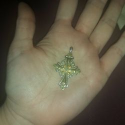 Silver .925 Pendant I Think Those Are Emeralds Also Gold Plated