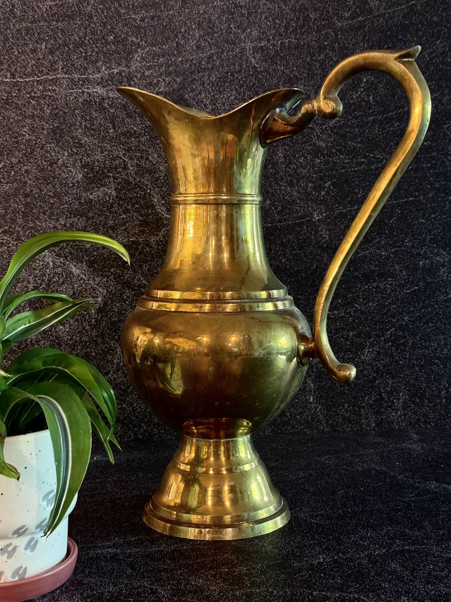 Solid Brass Large Pitcher, Urn, Vase