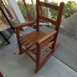 Child's Wood Rocking Chair Like New 