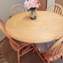 SOLID wood Dining Table With 4 Chairs