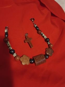 Goldstone bracelet and pendant.  $8.00