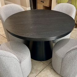 5pc Black / Grey Dining Set - 