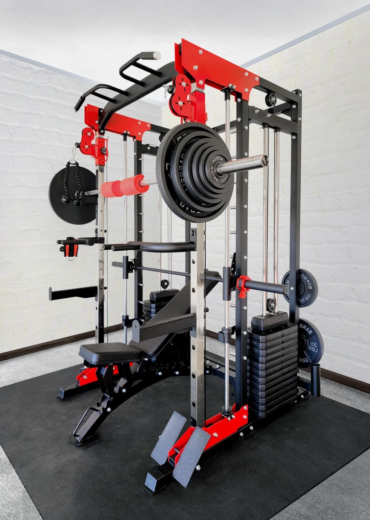 Brand New - Weights & Bench INCLUDED. FREE Delivery - LLERO A60 Home Gym. Smith Machine & Functional Trainer