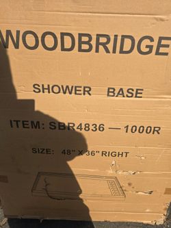 48inch x 36inch. Shower base