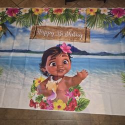 Moana Birthday Party Supplies Photo Backdrop Background 8x6ft