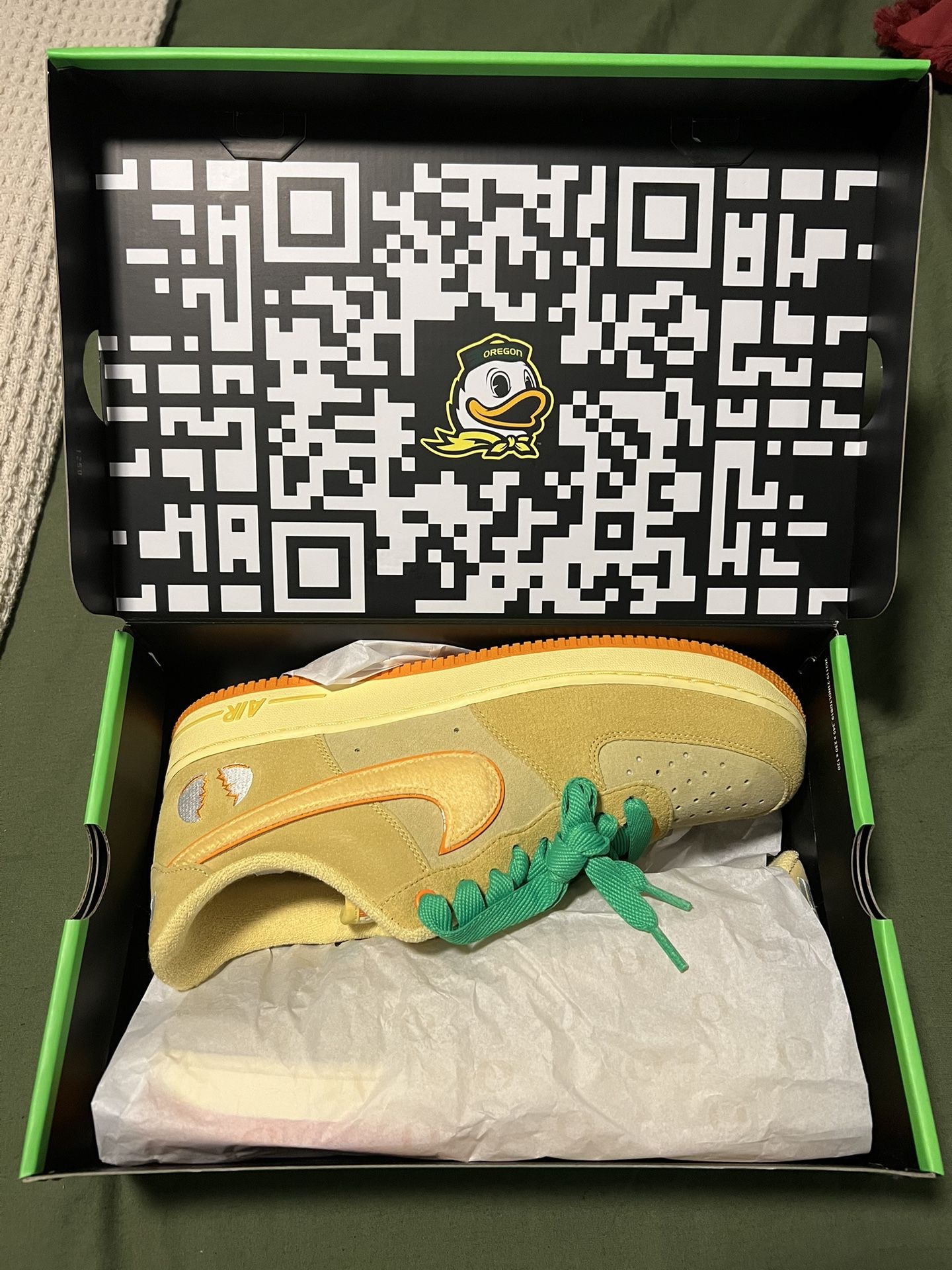 Nike Air Force 1 DOAF Oregon Duck Or Egg PE Sz 14 In Hand