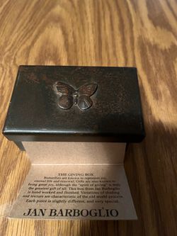 Jan Barboglio Iron “Giving Box” – Butterfly Design – Authentic with Card