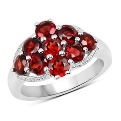 2.88 CTW Garnet Sterling Silver Ring Size 7