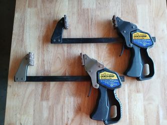 NOS Vtg 2pc 6" Irwin Quick-Grip Welding Clamps USA Made Woodworking Blacksmith Automotive Heavy Duty All Metal Clamps