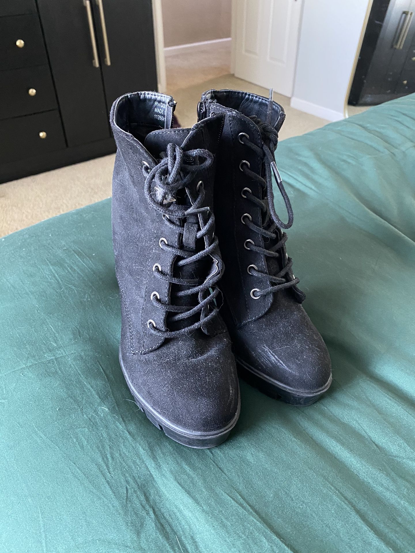 Black Ankle Heel Booties