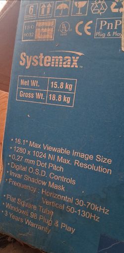 Systemax 16.1-inch CRT computer monitor