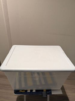 Large Clear Plastic Storage Bin with Lid