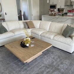 White Leather Sectional Sofa- 4 Months Old!!