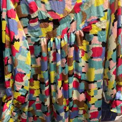 Silk Sleeping Large Size Dress Multi Color