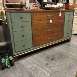 Newly Refinished 12 Drawer MCM Dresser 