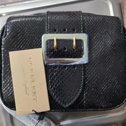 Burberry Natural Python  Belt Buckle Black Tote Bag luxurious, high-end piece