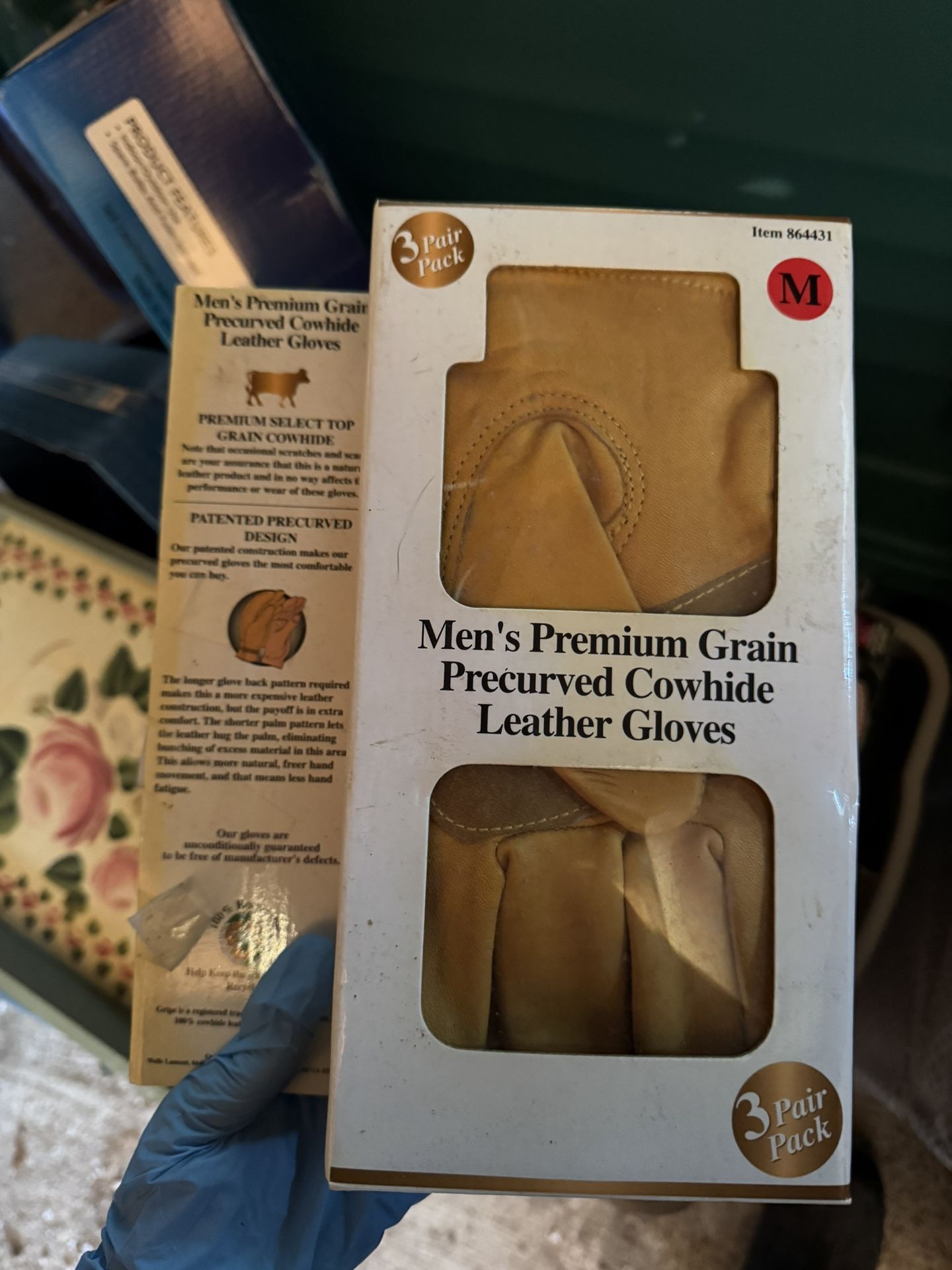 Men’s Premium Grain Pre curved Cowhide Leather Gloves