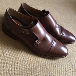 Florsheim Brown Rucci Monk Strap Slip-On Dress Shoes (11.5)