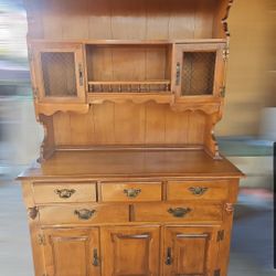Tell City Solid Maple Hutch / Buffet – Vintage, Heavy, Real Wood