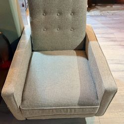 West Elm Rhys Mid-Century Recliner – Gray Linen – Like New – $600 OBO