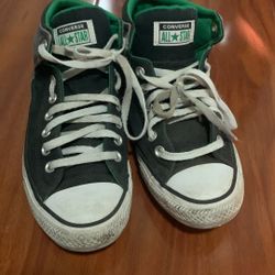 black and green converse all star shoes 