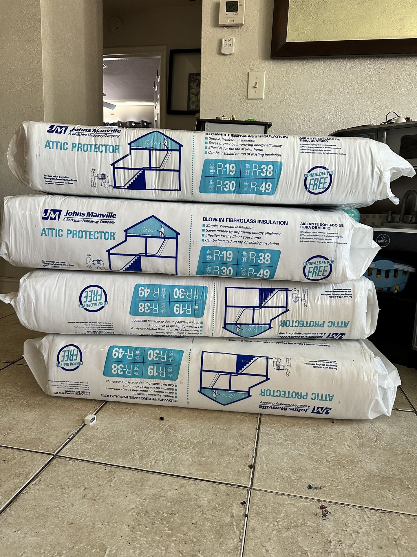 Attic Protector Installation Fiberglass Blown-in Insulation 26.9 lb