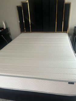 Black Queen bedframe and mattress