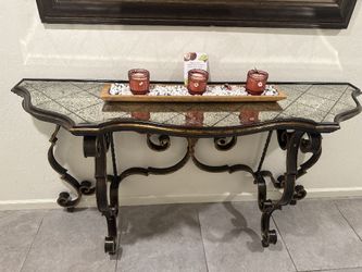 68" Glass Top Table Console