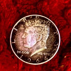 1964 90% Silver Kennedy Half Dollar Coin With Amazing Natural Toning (makeAoffer)
