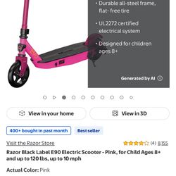  Razor Black Label E90 Electric Scooter 