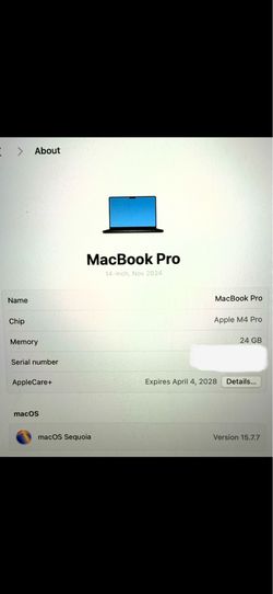 MacBook M4 Pro 24/512 14 inch