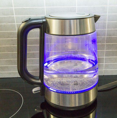 1.7 liter stainless steel electric kettle with base

