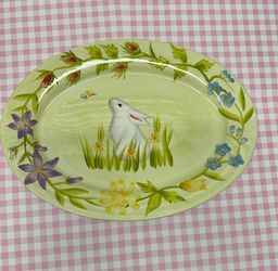 Sweet Olives Designs yellow porcelain bunny serving plate
