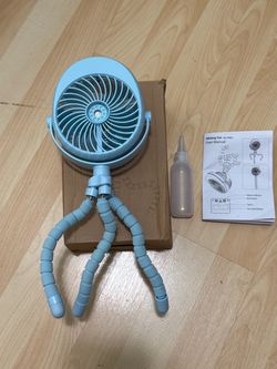 Portable Misting Fan with Flexible Tripod / Stroller Fan (Blue - ML-F002A)