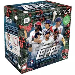 Baseball Holiday 2024 Topps Factory Sealed Unopened MEGA Box ~ 10 Packs ~ 1 HIT!