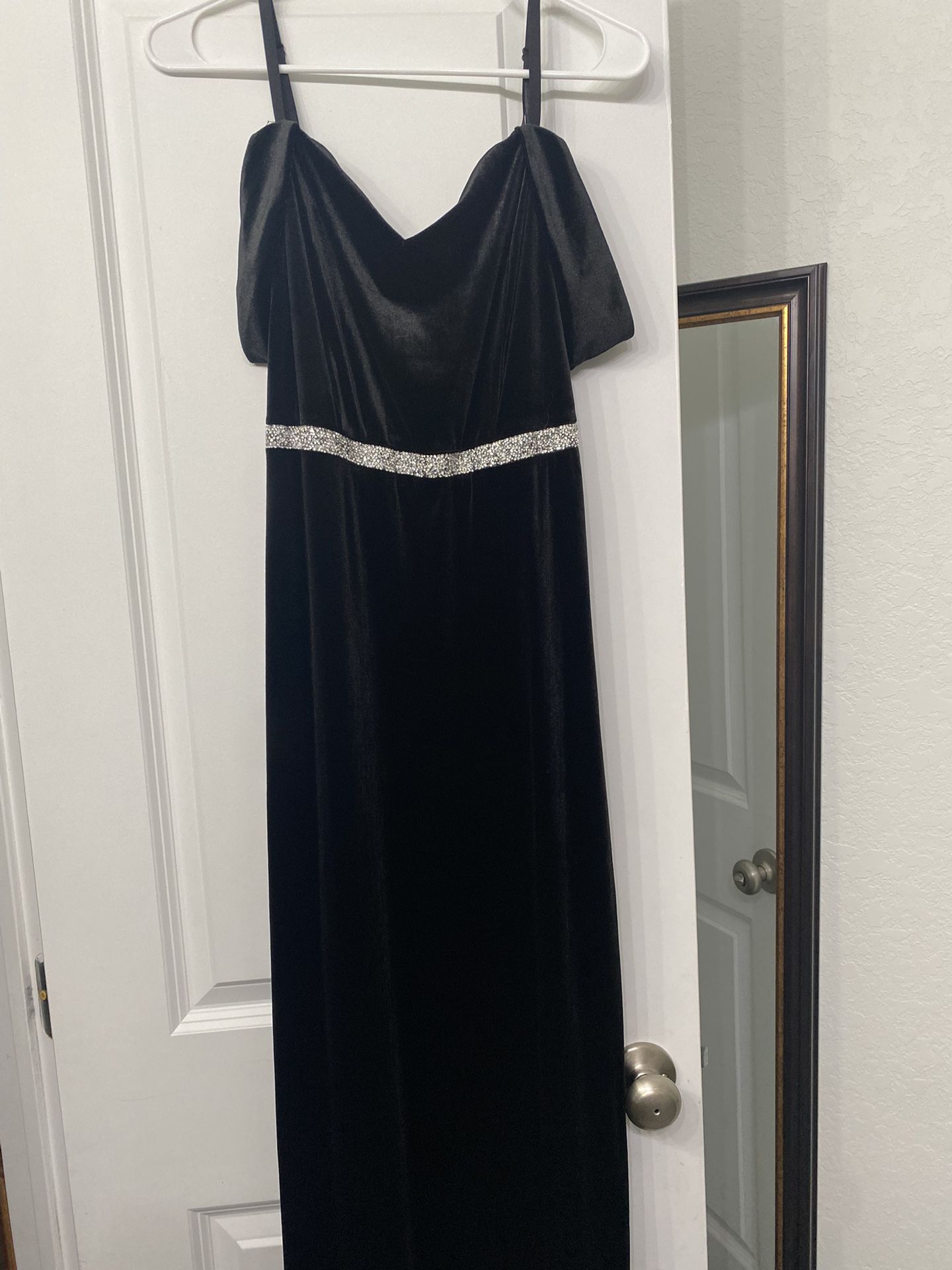 Black Velvet Long Dress 