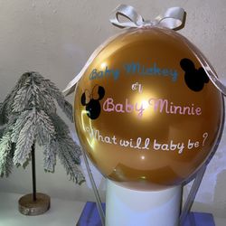 Baby Shower  Stuffed Clear Balloon Mess Free Gender Reveal Balloons 
