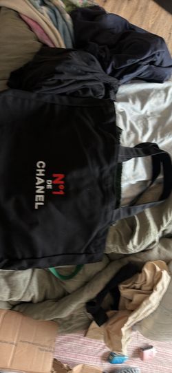 Authentic N°1 de Chanel Black Canvas Tote Bag