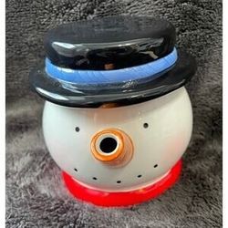 Vintage Hallmark Snowman Rainbow Handle Teapot