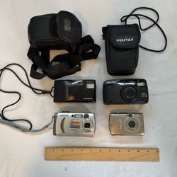 4 Camera Lot plus 2 camera cases