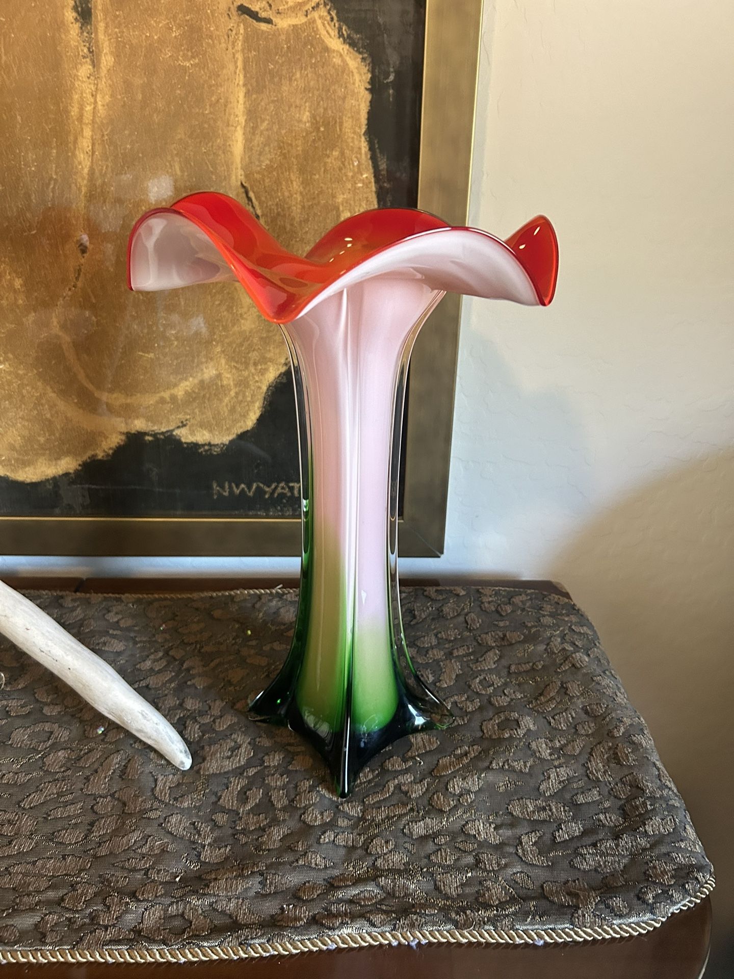 Murano Calla Lilly Glass Vase From Italy