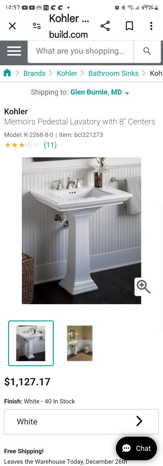 Pedestal Sink Combo
