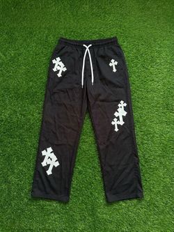 Chrome Hearts Black Track Pants with Cross Logo
