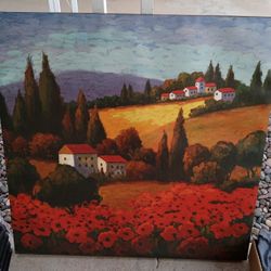 Large Heavy Tuscan Picture 35 Inch X 35 In