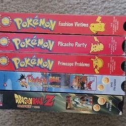 Pokémon And DragonBall Z VHS Vintage Videos Tapes Lot Japanese Anime 