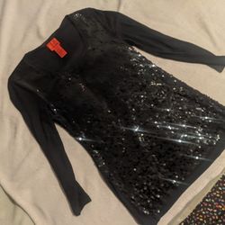 Cristina Size MEDIUM 3/4 SLEEVE BLACK SEQUIN TOP NEW WITHOUT TAGS