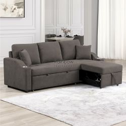 83" Sleeper Pull Out Sofa Bed Sectional Couch