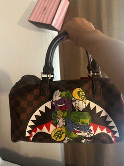 Sprayground Brown Checkered Shark Dufflebag