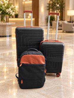 3-Piece Luggage Set – 28” & 20” Suitcases + Backpack – $60